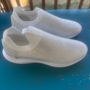 Anne Klein Iflex White Mesh Slip-On Shoes